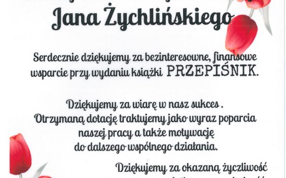 Zapowiedź PRZEPIŚNIKA – Podziękowanie dla Starosty Warszawskiego Zachodniego.