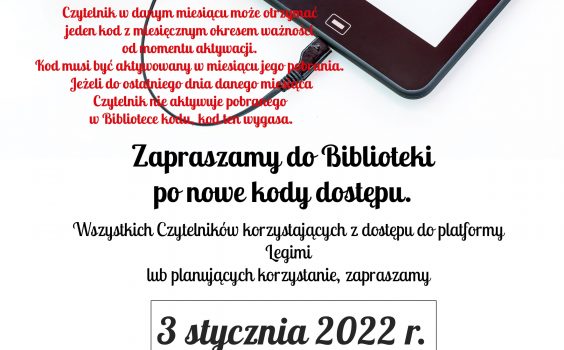 Nowe kody dostępu Legimi już 3 stycznia 2022 r.