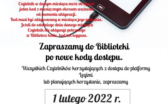 Nowe kody dostępu Legimi już 1 lutego 2022 r.