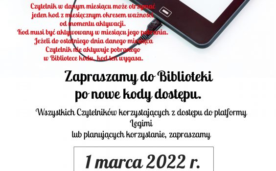 Nowe kody dostępu Legimi już 1 marca 2022 r.