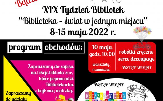 Zaproszenie na Tydzień Bibliotek.