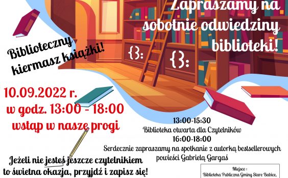 Zapraszamy na sobotnie odwiedziny biblioteki.