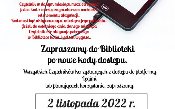 Nowe kody dostępu Legimi już 2 listopada 2022 r.